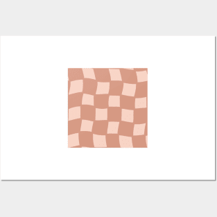 Abstract Checker Board - muted peach Posters and Art